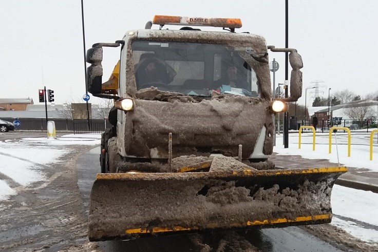 Snow plough at work